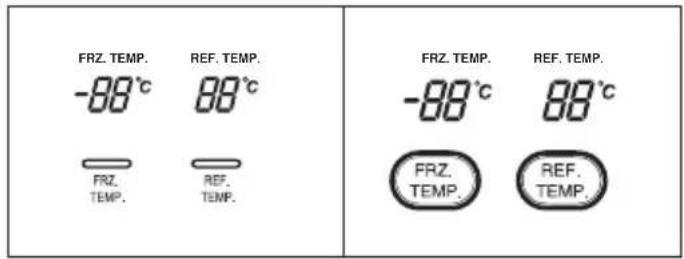 FRZ. TEMP. -88°C REF. TEMP. 88°C FRZ. TEMP. REF. TEMP. FRZ. TEMP. REF. TEMP. -88°C 88°C FRZ. TEMP. REF. TEMP.