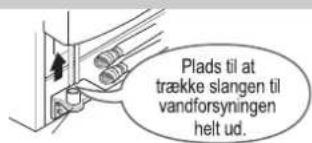Plads til at trække slangen til vandforsyningen helt ud.