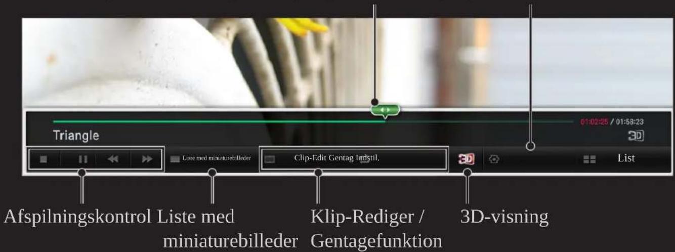 Triangle Liste med miniaturebilleder Clip-Edit Gentag Indstil. 01:02:25 / 01:58:23 3D List Afspilningskontrol Liste med miniaturebilleder Klip-Rediger / Gentagefunktion 3D-visning
