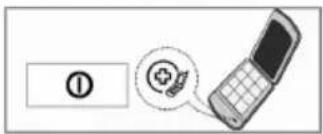 Diagram showing a mobile phone icon with a plus symbol and a label with a circled number 1, likely indicating a notification or notification.