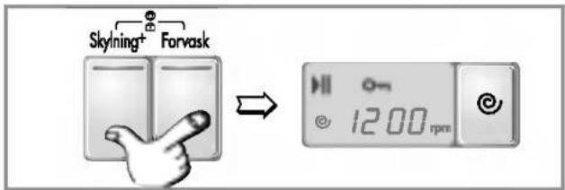 Skylning+ Forvask → 1200 rpm