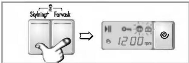 Skylning+ Forvask → 1200 rpm