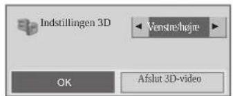 Indstillingen 3D Venstre/højre OK Afslut 3D-video