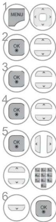 1 MENU 2 OK 3 OK 4 OK 5 OK 6
