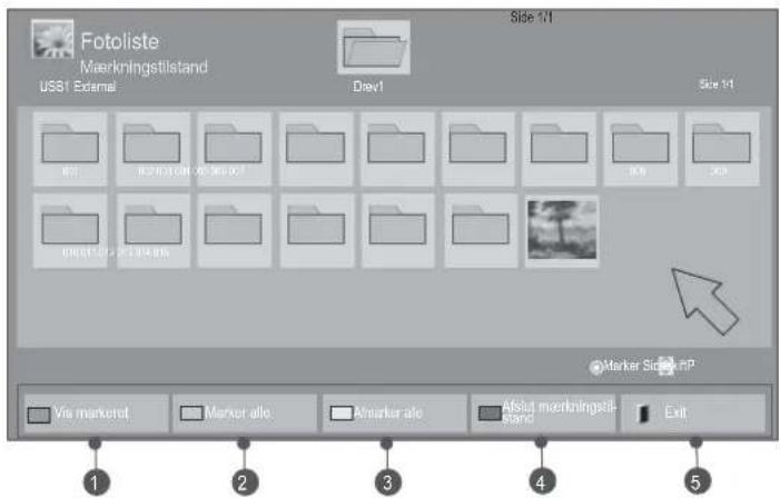 Fotoliste Maerkningstillstand US$1 Edmal Dew1 Side 1/1 Site 1/1 File Edit View Insert Dew1 Dew2 Dew3 Dew4 Marker Siding IP Vis markeret Marker alle Amarker ale Aflut mærkningstillstand Exit ① ② ③ ④ ⑤