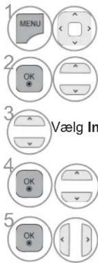 1 MENU 2 OK 3 Vælg In 4 OK 5 OK