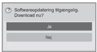 Softwareopdatering tilgængelig. Download nu? Ja Nej