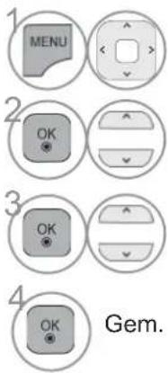 1 MENU 2 OK 3 OK 4 OK Gem.