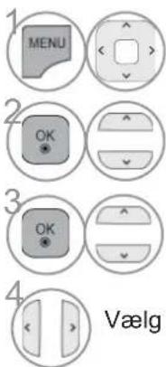 1 MENU 2 OK 3 OK 4 Vælg