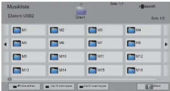 Musikliste Ekstem USB2 Drev1 Side 1/1 Rideskift Side 1/2 M1 M2 M3 M4 M5 M6 M7 M8 M9 M10 M11 M12 M13 M14 M15 M16 Audio button Cat II tracksette Cat II coversette Afdut