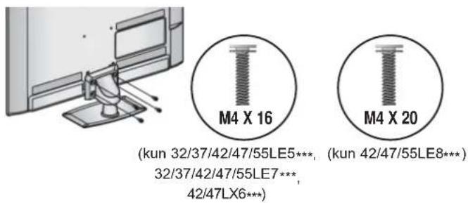 M4 X 16 (kun 32/37/42/47/55LE5***, 32/37/42/47/55LE7***, 42/47LX6***) (kun 42/47/55LE8***)