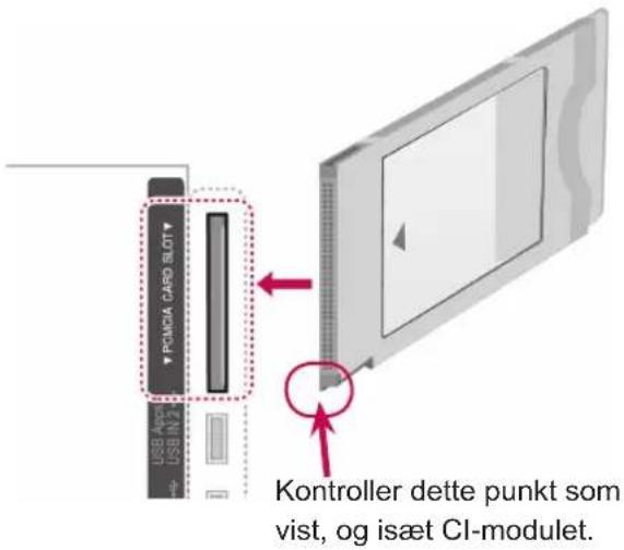 POMCIA CARD BLOT Kontroller dette punkt som vist, og isæt CI-modulet.