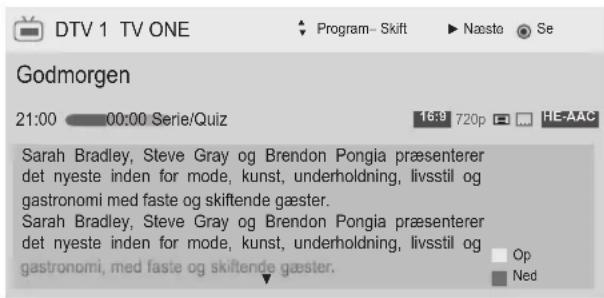 DTV 1 TV ONE Program- Skift ▶ Næste ▶ Se Godmorgen 21:00 00:00 Serie/Quiz 16:9 720p HE:AAC Sarah Bradley, Steve Gray og Brendon Pongia præsenterer det nyeste inden for mode, kunst, underholdning, livsstil og gastronomi med faste og skiftende gæster. Sarah Bradley, Steve Gray og Brendon Pongia præsenterer det nyeste inden for mode, kunst, underholdning, livsstil og gastronomi, med faste og skiftende gæster. □ Op ■ Ned