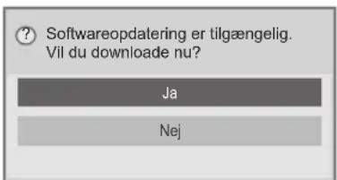 ? Softwareopdatering er tilgængelig. Vil du downloade nu? Ja Nej