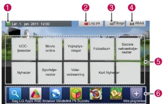 Ler. 1. jan. 2011 12:00 Log på Tilbage Afslut UCC- ljenester Movie online Vejroplys- ninger Fotoalbum Sociæ netverkstje- nester Nyheder Sportstje- nester Vide- ostreaming Kort Nyheier Seg LG Apps Web Browser Mediellink PII Sudoku Mine programmer