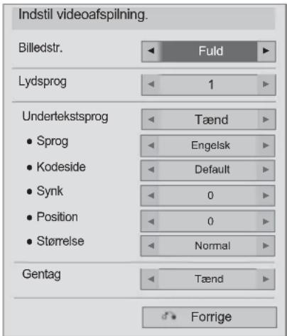 LG 42LE730N - ■ NÅR DU VÆLGER SET VIDEO PLAY (INDSTIL VIDEOAFSPILNING), - 1