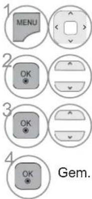 1 MENU 2 OK 3 OK 4 OK Gem.