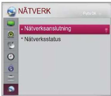 NÄTVERK • Nätverksanslutning • Nätverksstatus