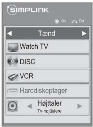 SIMPLINK Tænd Watch TV DISC VCR Harddiskoptager Højttaler Tv-højttalere