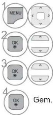 1 MENU 2 OK 3 OK 4 OK Gem.