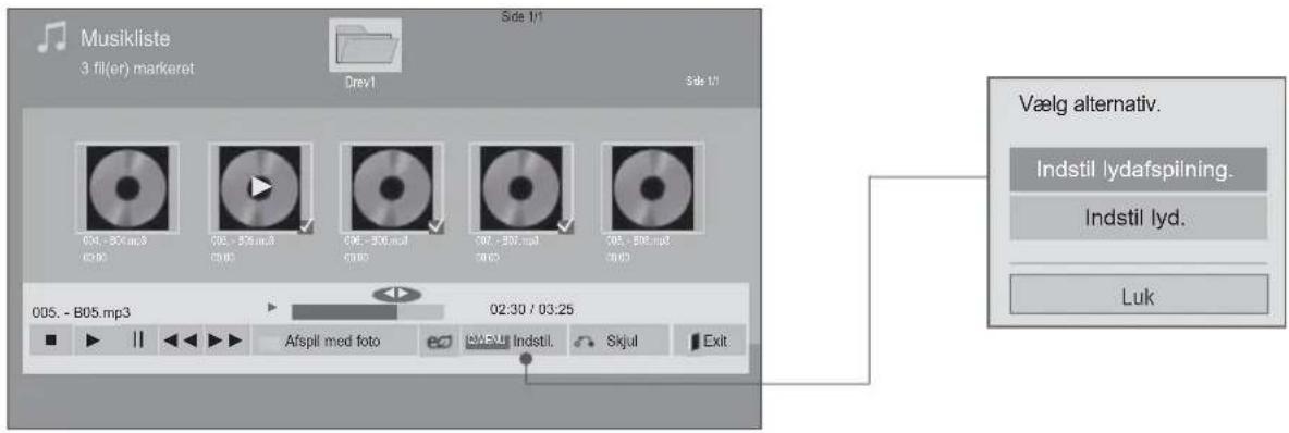 Musikliste 3 fil(er) markerot Drev1 Side 1/1 005. - B05.mp3 006. - B06.mp3 007. - B07.mp3 008. - B08.mp3 009. - B09.mp3 010. - B10.mp3 Vælg alternativ. Indstil lydafspilning. Indstil lyd. Luk 005. - B05.mp3 02:30 / 03:25 Afspil med foto eWES in Indstil. Skjul Exit