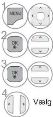 1 MENU 2 OK 3 OK 4 Vælg