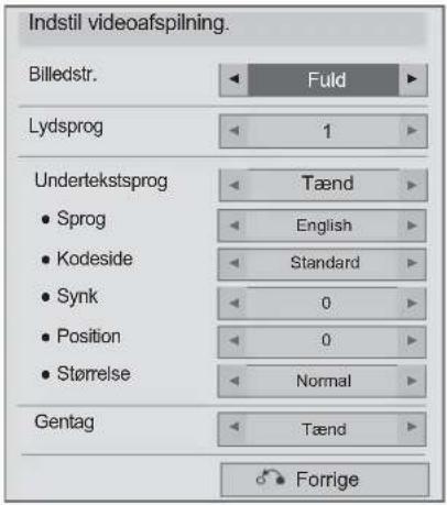 LG 32LE330N - ■ NÅR DU VÆLGER SET VIDEO PLAY (INDSTIL VIDEOAFSPILNING), - 1