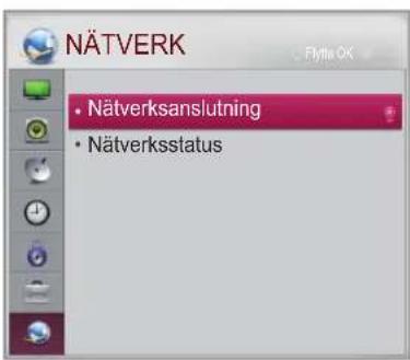 NÄTVERK • Nätverksanslutning • Nätverksstatus