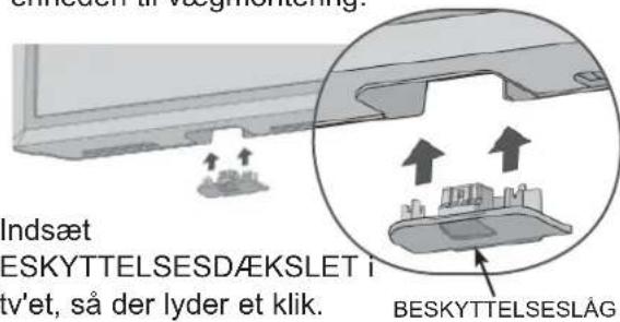 indset ESKYTTELSESDÆKSLET i tv'et, så der lyder et klik. BESKYTTELSESLÅG