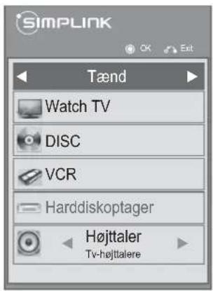 SIMPLINK Tænd Watch TV DISC VCR Harddiskoptager Højttaler Tv-højttalere