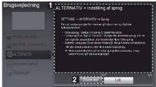 Brugsvejledning ALTERNATIV > Indstilling af sprog SETTINGS → ALTERNATIV → Sprog En som weigte sprogget for som weigte på indstilling digital hydensikometer • Mochsorg og Verber af sprog til kinkemkstation • Eleggning til digital (modum) vortiger til grundbesser sprog, mån den der eigenvita uddentende, der modistende på eke sprog. • Substr. Language [ou dazid bilhens] Brags omten understisket af der sprog med til eller på uddentende sprog. • Has understandstade på av solga sprog like uddenside, thus undertende på standardisproget. Zooming Luk 1/3
