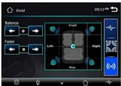 Field 09:12 AM Balance Fader Front Left Right Rear