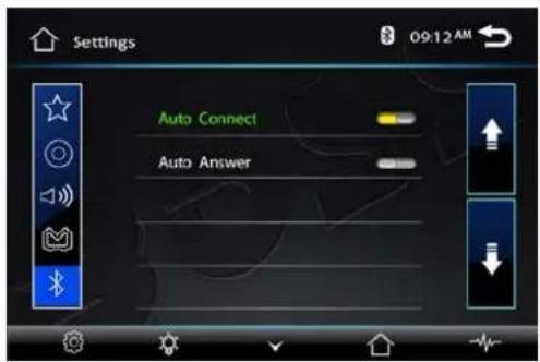 Settings 09:12 AM Auto Connect Auto Answer