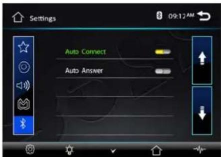 Settings 8 09:12 AM Auto Connect Auto Answer