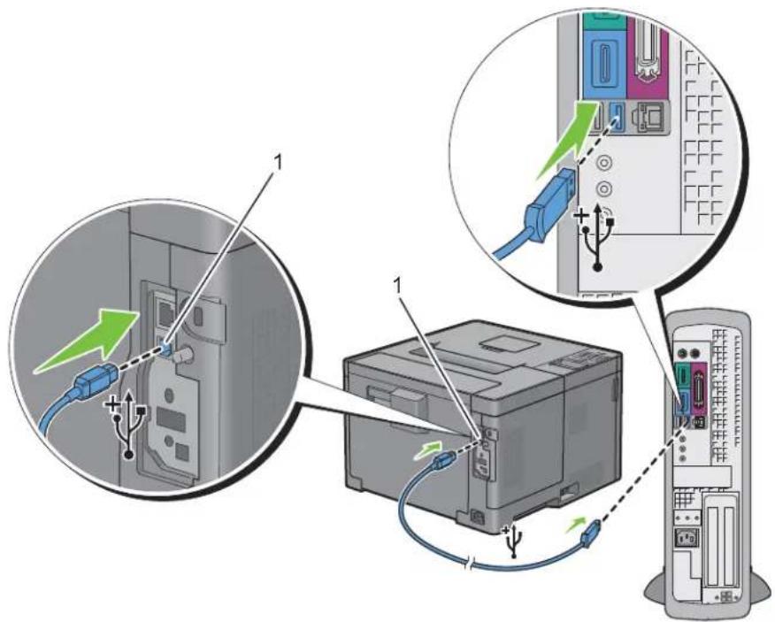 DELL S2810DN - Tilslutning til en computer ved hjælp af USB-kablet (direkte tilslutning) - 1