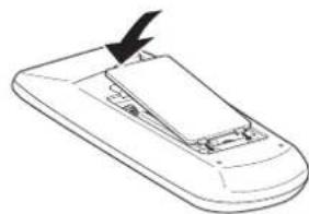 SANYO PLC-XW300 - Remote Control Battery Installation - 3