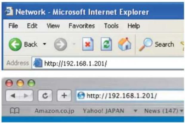 Network - Microsoft Internet Explorer File Edit View Favorites Tools Help Back Search Address http://192.168.1.201/ http://192.168.1.201/ Amazon.co.jp Yahoo! JAPAN News (147)