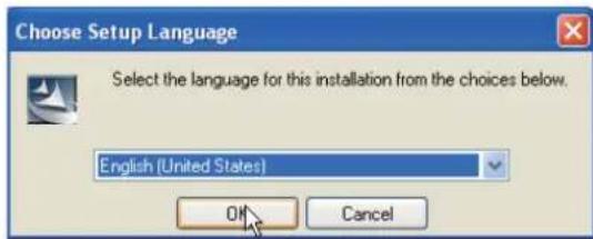 Choose Setup Language Select the language for this installation from the choices below. English (United States) OK Cancel