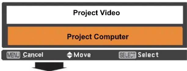 SANYO PLC-XW300 - Video / PC selection window - 1
