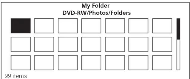 My Folder DVD-RW/Photos/Folders 99 items