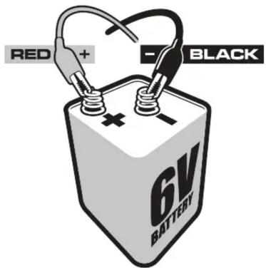 RED + - BLACK 6V BATTERY