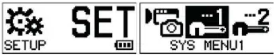 SETUP SET SYS MENU1