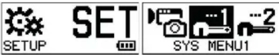 SETUP SET SYS MENU1