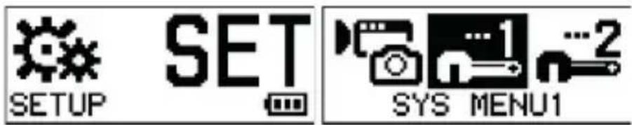 SETUP SET SYS MENU1
