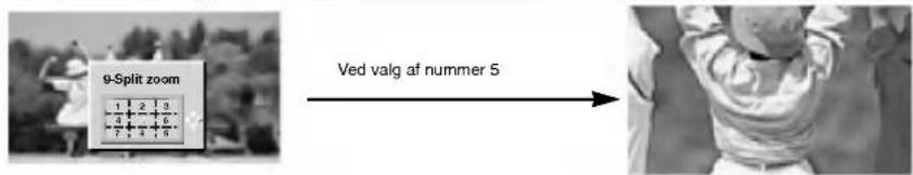 9-Split zoom Ved valg af nummer 5