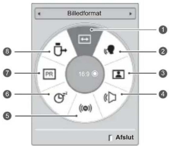 Billedformat 16:9 2 3 4 5 6 7 8 AFslut
