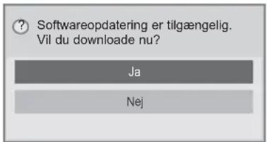 Softwareopdatering er tilgængelig. Vil du downloade nu? Ja Nej