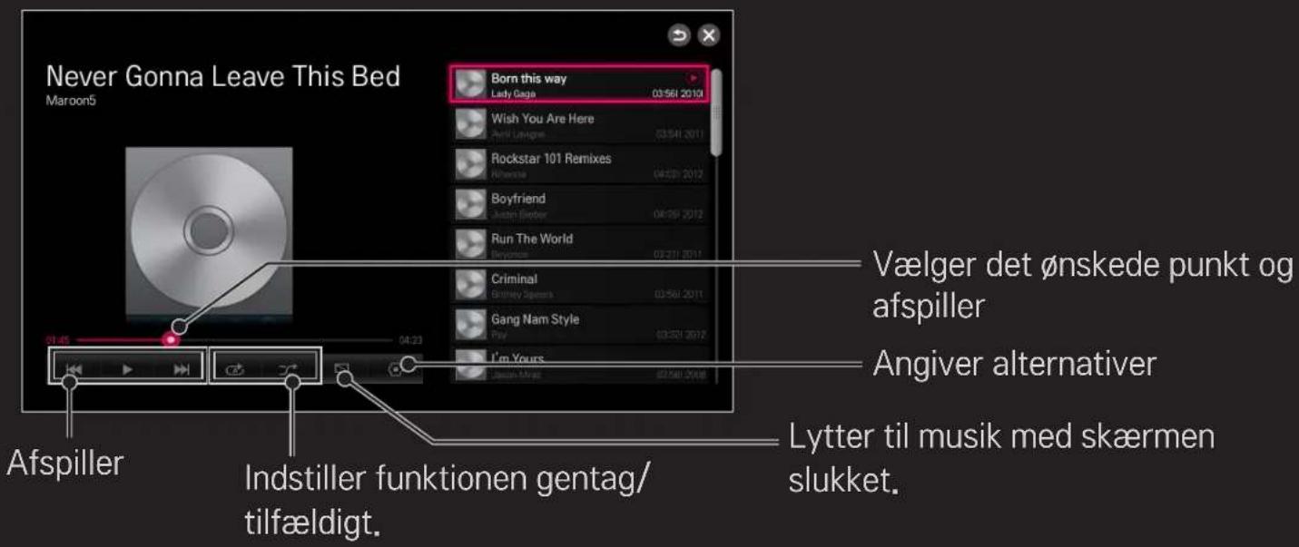 LG 50PH670V - □ Kontrol af musikafspilning - 1