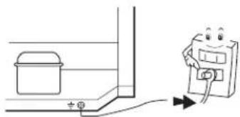 Diagram showing a battery connected to a wall-mounted electrical outlet, with an arrow indicating direction of connection.
