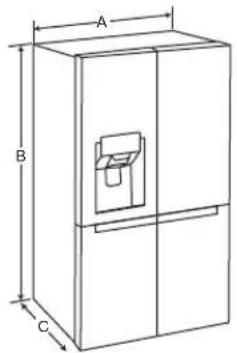 LG GS65SPP1 - Dimensions and Clearances - 1